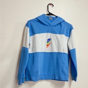 Nike Youth blue and white embroidered pullover sweater Nike hooded sweater